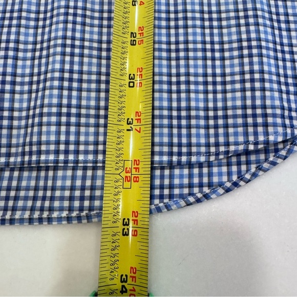 Ralph Lauren Polo Shirt Mens Blue Check Button Down Stretch Cotton Size XXL - Picture 7 of 8
